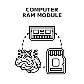 Computer memory module processing data intelligence concept 스톡 일러스트