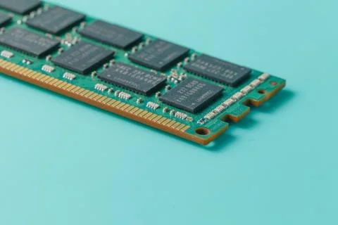 Computer memory modules on the aquamarine background Stock Photos