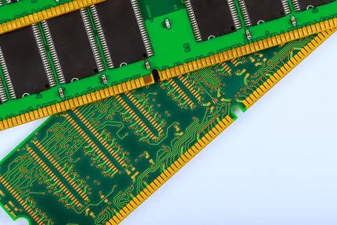 Computer memory modules on light background Stock Photos