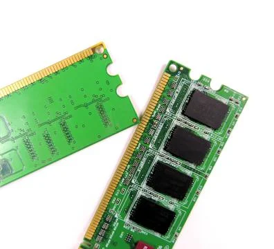 Computer memory modules on the white background Stock Photos