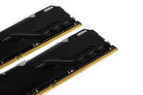 Computer memory modules on the white background Stock Photos