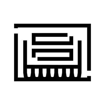 Computer memory ram card linear filled icon Stock Illustration