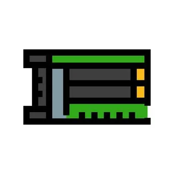 Computer memory ram stick pixel art icon Illustrazione stock