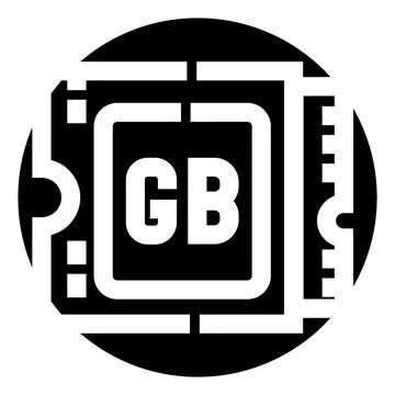 Computer memory storage gb icon information technology Stock Illustration