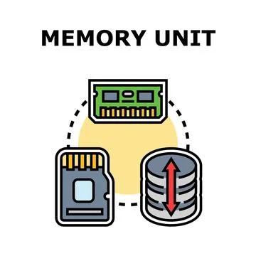 Computer memory units concept illustrating digital data storage Illustrazione stock