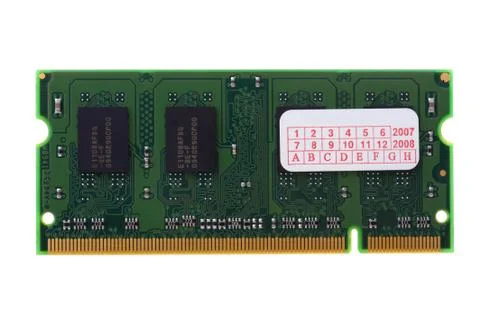Computer memory on white macro Foto stock