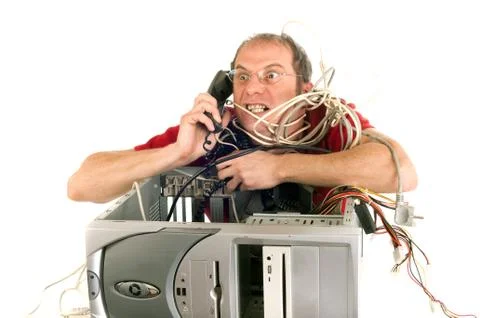 Computer mess Stock Photos
