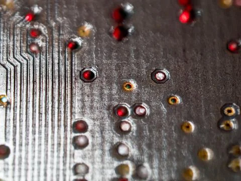 Computer micro circuit board with integrated chipset Foto stock