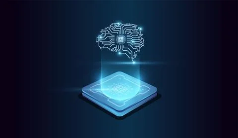 Computer microchip for Abstract digital vector illustration. and artifical .. Stock Illustration