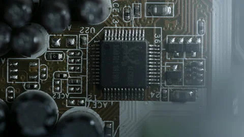 Computer microchip and motherboard closeup footage. Stock Footage 130284651