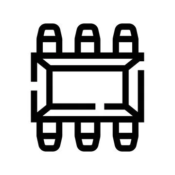 Computer microchip component icon representing electronic hardware technology Stock Illustration