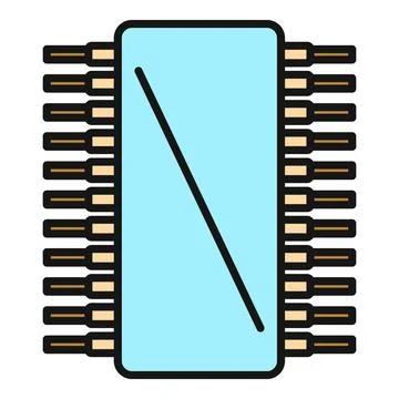 Computer microchip electronic component for modern circuit hardware Ilustración de archivo