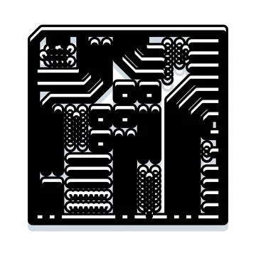 Computer microchip electronic hardware technology circuit board Stockillustratie