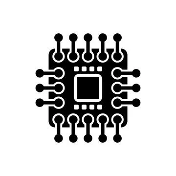 Computer microchip icon. chip processor sign. vector illustration Stock Illustration