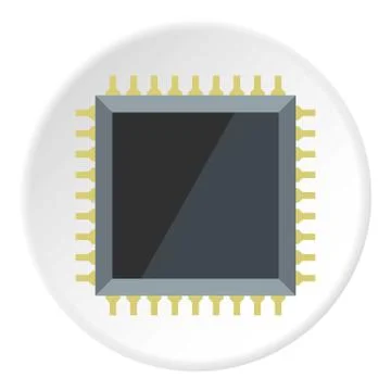 Computer microchip icon circle イラスト素材
