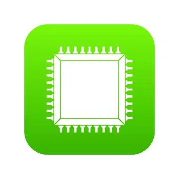 Computer microchip icon digital green イラスト素材