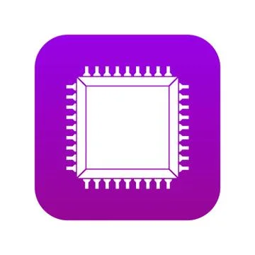 Computer microchip icon digital purple イラスト素材