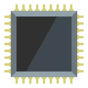 Computer microchip icon isolated Illustrazione stock