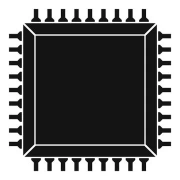 Computer microchip icon simple イラスト素材