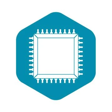 Computer microchip icon simple イラスト素材