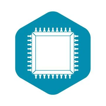 Computer microchip icon simple Illustrazione stock