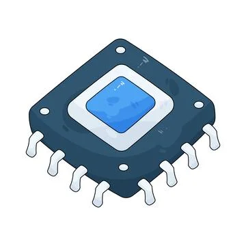Computer microchip Stock Illustration