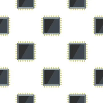 Computer microchip pattern flat Stock Illustration