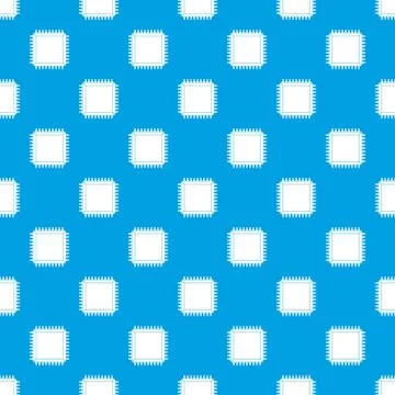 Computer microchip pattern seamless blue イラスト素材