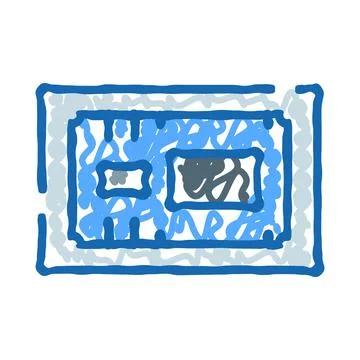 Computer microchip processing data with advanced technology icon 스톡 일러스트