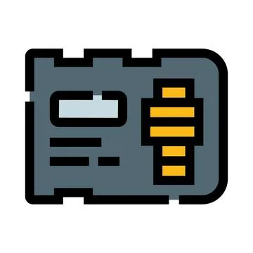 Computer microchip processing data and electronic components Stock Illustration