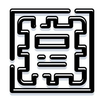 Computer microchip processing data icon illustration Stock Illustration