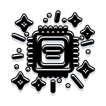 Computer microchip processing information and data flow 스톡 일러스트