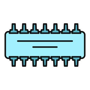 Computer microchip processing unit hardware component icon イラスト素材