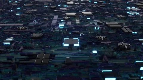 Computer microchip slow flyby Stock-Footage 85386020