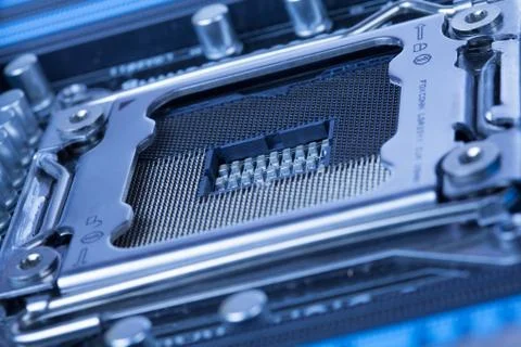 Computer microchip socket processor 스톡 사진