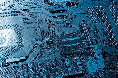 Computer microchips and resistors Stock Photos