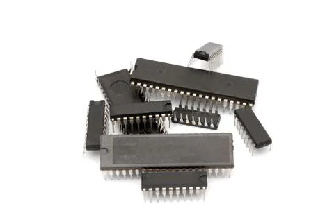 Computer microchips Stock Photos
