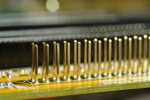 Computer microcircuit with electronic components Foto stock