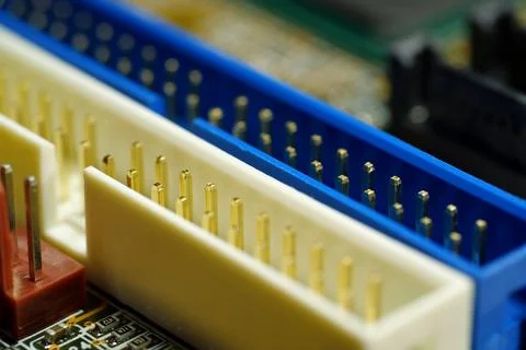 Computer microcircuit with electronic components Foto stock