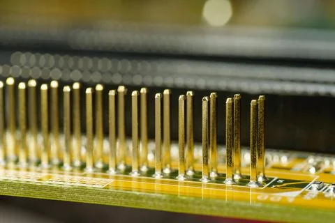 Computer microcircuit with electronic components Stock Photos
