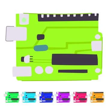 Computer microcontroller vector cartoon graphic イラスト素材