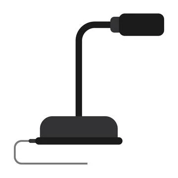 Computer microphone flat clipart vector illustration Stock Illustration