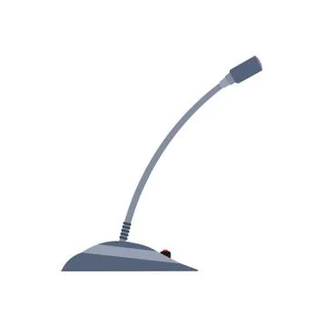 Computer microphone vector icon media symbol equipment. PC audio music elemen Stock Illustration