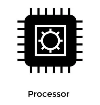 Computer Microprocessor Chip Illustrazione stock