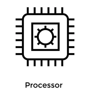 Computer Microprocessor Chip Stockillustratie