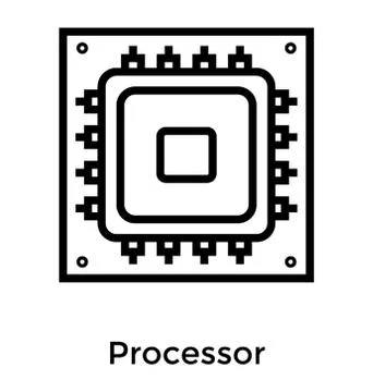 Computer Microprocessor Chip 스톡 일러스트
