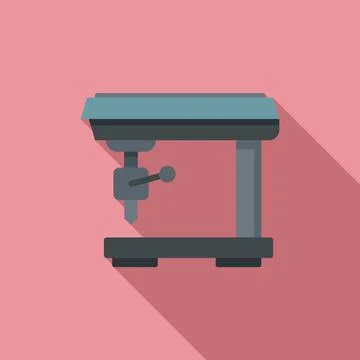 Computer milling machine icon, flat style Stock Illustration