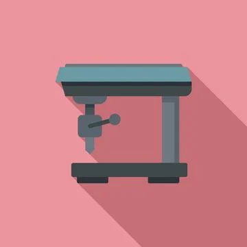 Computer milling machine icon, flat style Stock Illustration
