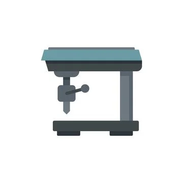 Computer milling machine icon flat isolated Illustrazione stock