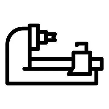 Computer milling machine icon, outline style Stock Illustration